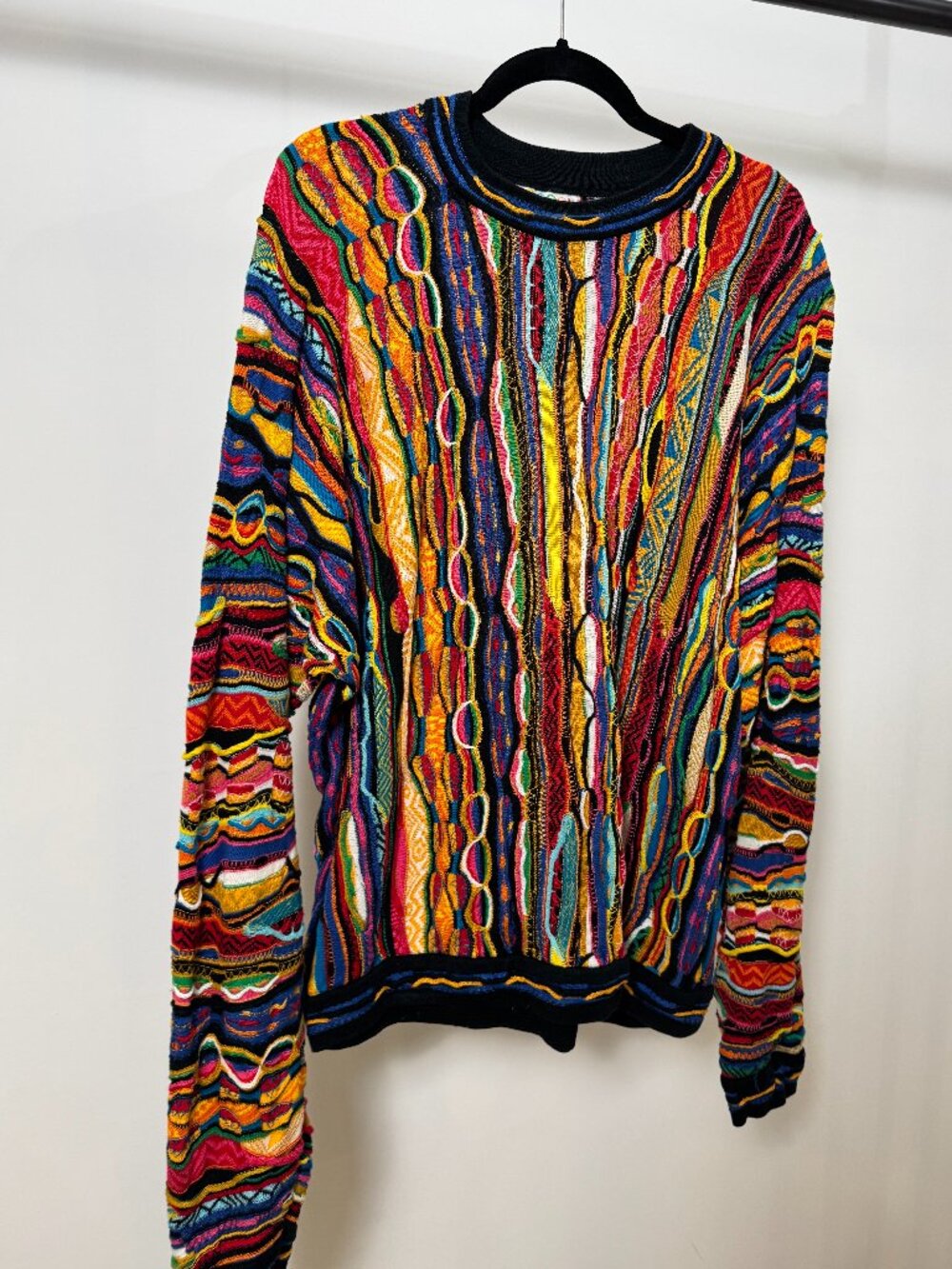 Vintage COOGI Australia Multicolor 3D Textured Mercerized Cotton Knit Sweater